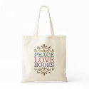Elegant Peace, Love, Books bags