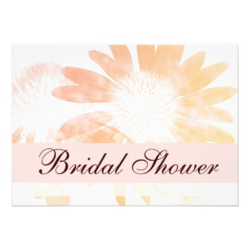 Elegant Peach Flower Bridal Shower Invitation