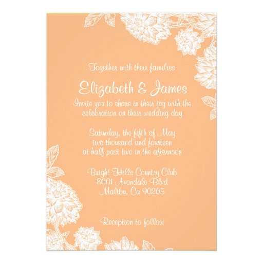 Elegant Peach Wedding Invitations
