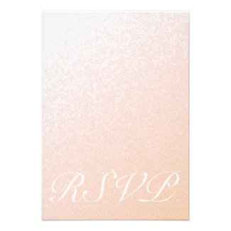 Elegant Peachy Pink Sparkle RSVP Invites