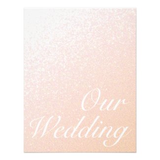 Elegant Peachy Pink Sparkle Wedding Invitation Invite