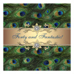 Elegant Peacock 40th Birthday Party Personalized Invitation