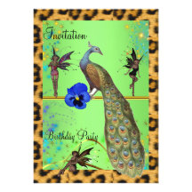 Elegant Peacock and Fairies Cards