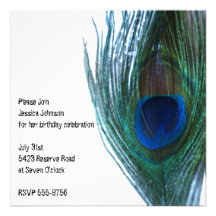 Elegant Peacock Birthday Custom Invitation