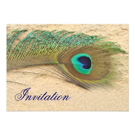 elegant peacock blue wedding invitation