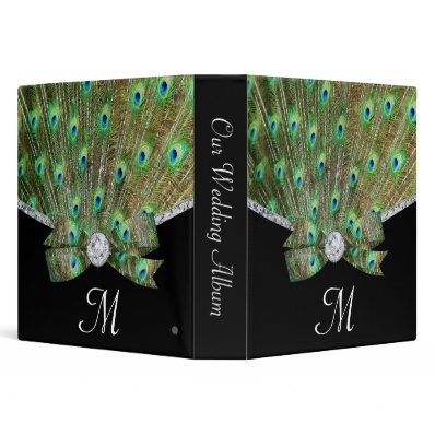 Elegant Peacock & DIamonds Wedding Binders
