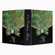 Elegant Peacock & DIamonds Wedding Binders