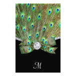 Elegant Peacock & DIamonds Wedding Personalized Stationery