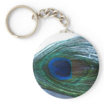 Elegant Peacock Feather Keychains