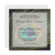 Elegant Peacock Feather Wedding invitation