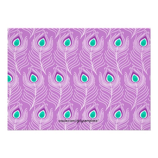 Elegant Peacock Feathers Photo Birthday Party Custom Invitation