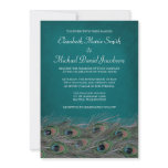 Elegant Peacock Feathers Wedding Invitation