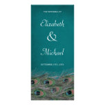 Elegant Peacock Feathers Wedding Program Customized Rack Card