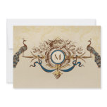 Elegant Peacock Monogram Vintage Wedding Invites