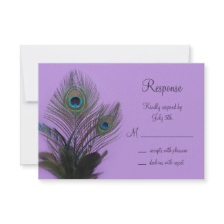 Elegant Peacock RSVP (purple) zazzle_invitation