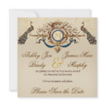 Elegant Peacock Save the Date Cards Custom Announcement
