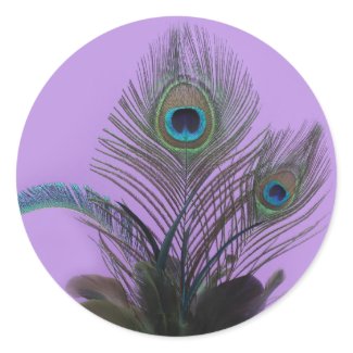 Elegant Peacock Sticker (purple) zazzle_sticker