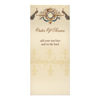 Elegant Peacock Wedding Ceremony Programs Custom Invitation