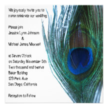 Elegant Peacock Wedding Invitation