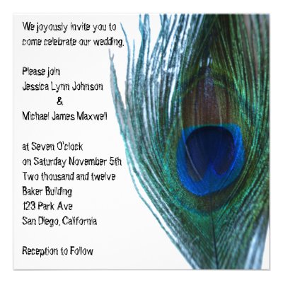 Elegant Peacock Wedding Invitation