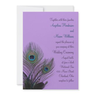 Elegant Peacock Wedding Invitation (purple) zazzle_invitation