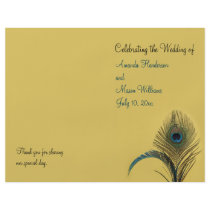 Elegant Peacock Wedding Program Flyers