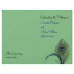 Elegant Peacock Wedding Program (green) Custom Flyer