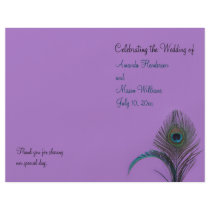 Elegant Peacock Wedding Program (purple) Full Color Flyer