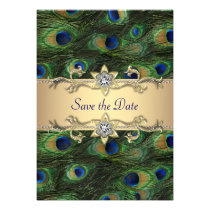 Elegant Peacock Wedding Save The Date invitations