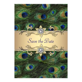 Elegant Peacock Wedding Save The Date Invite