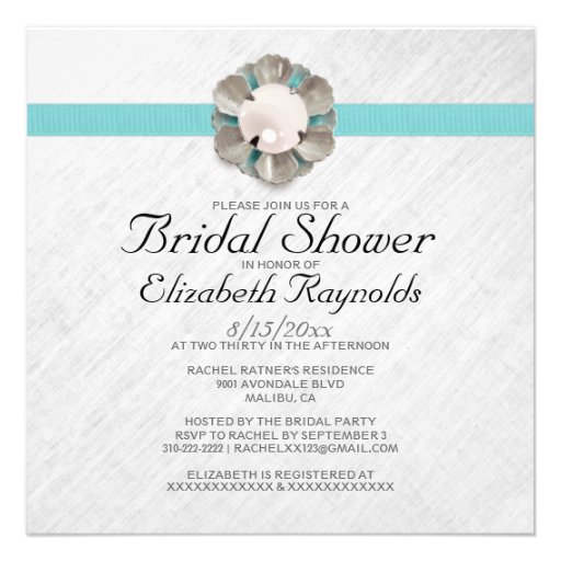Elegant Pearl Bridal Shower Invitations