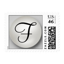 Elegant Pearl Postage with Monogram F stamps