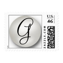 Elegant Pearl Postage with Monogram G stamps