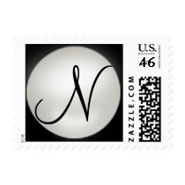 Elegant Pearl Postage with Monogram N stamps