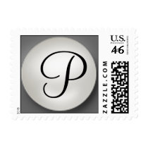 Elegant Pearl Postage with Monogram P stamps