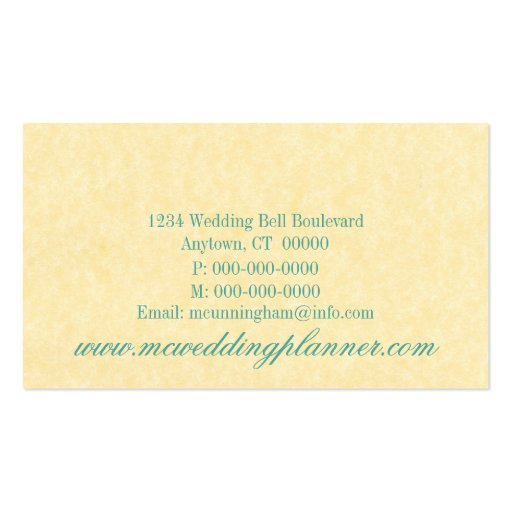 Elegant Pearls Business Card, Turquoise (back side)