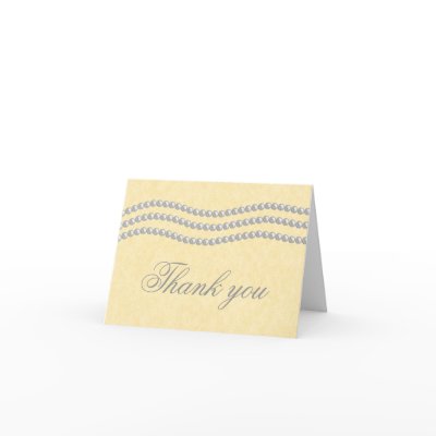 Elegant Pearls Thank You Card, Ivory