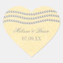 Elegant Pearls Wedding Stickers, Ivory