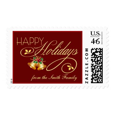 Elegant Personalized Christmas Holiday Postage by SquirrelHugger