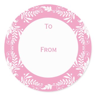 Elegant Personalized Gift Tags Pink sticker