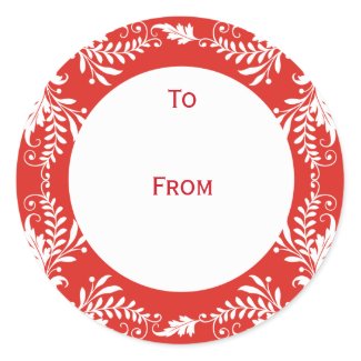Elegant Personalized Gift Tags Red sticker