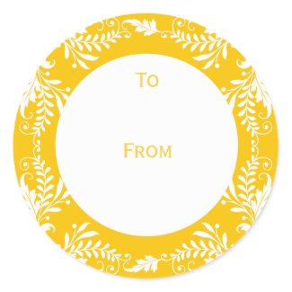 Elegant Personalized Gift Tags Yellow sticker