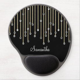 Elegant Personalized Raining Diamonds Gel Mousepads