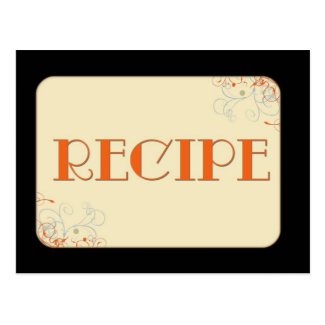 Elegant Personalized Recipe Cards Post Cards