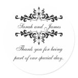 Elegant Personalized Thank You Wedding Stickers