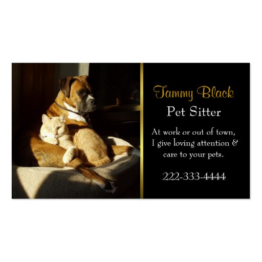Elegant Pet Care Business Card (front side)