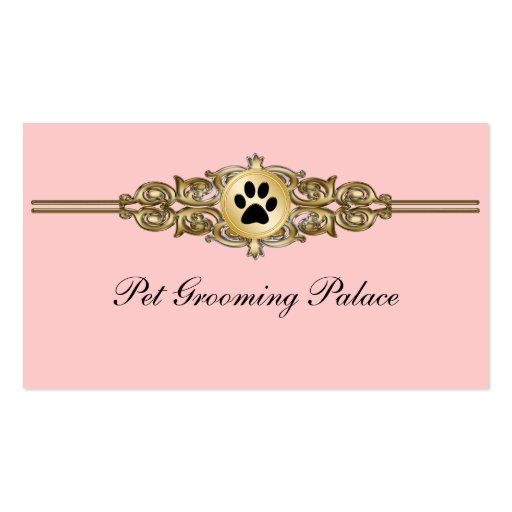 Elegant Pet Grooming Business Cards (front side)