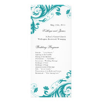 Elegant Petrol Wedding Programs invitations