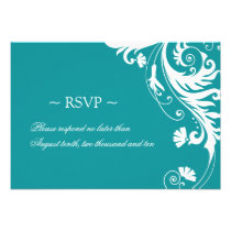 Elegant Petrol Wedding Reply Cards invitations