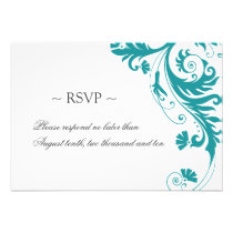 Elegant Petrol Wedding Reply Cards invitations